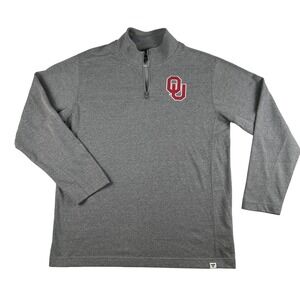 Oklahoma Sooners Shirt Mens Large NCAA Football Quarter Zip Pullover Fanatics